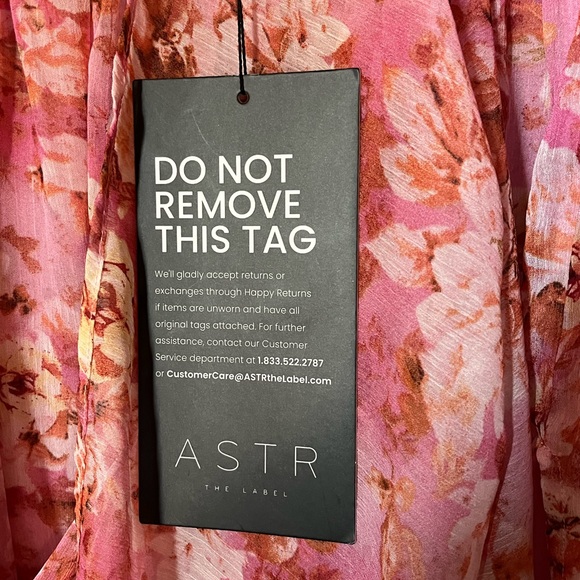 ASTR Roseline Off Shoulder Floral Maxi Dress, Pink/Orange, Size Large - Picture 4 of 11